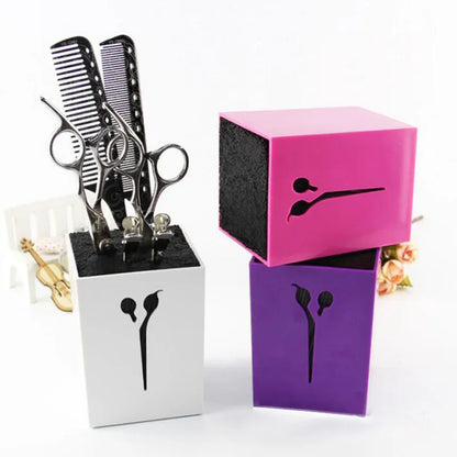 1pcs Hairdressing Scissors Holder Stand Shears Comb Hair Clips Storage Box Salon Hairdresser Scissor Keep Hairdressing Organizer