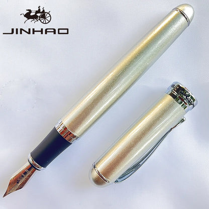 1 PCS Jinhao X750 Fountain Pen Set Medium Nib With Ink Converter Silver Trim Fancy gift calligraphy writing pen