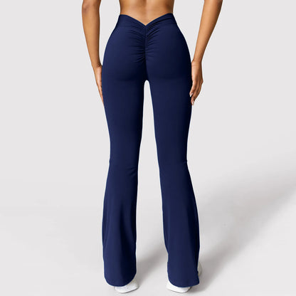 New Fashion Women's Flare Leggings V-shaped Hip Yoga Pants High Waist Wide Leg Pants Women Gym Sport Flared Pant Casual Leggings