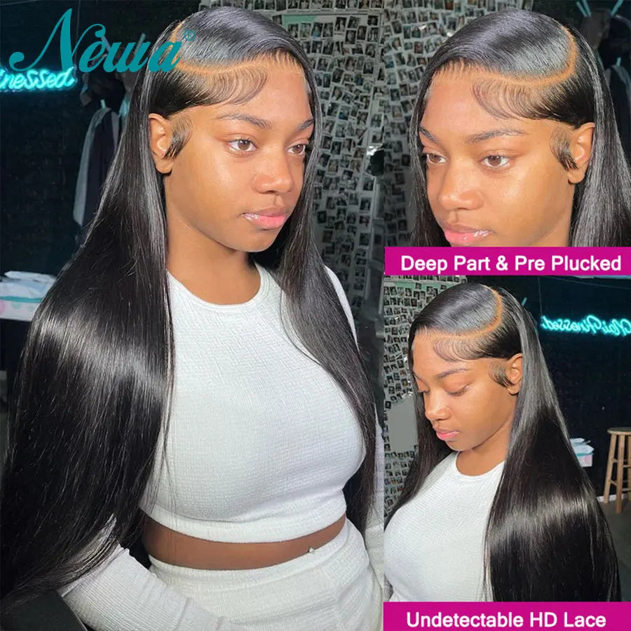 Ultra Fitted 13x6 HD Lace Front Human Hair Wigs Straight Skinlike HD Lace Closure Wigs Pre Plucked 3D Dome Cap Wig for Women
