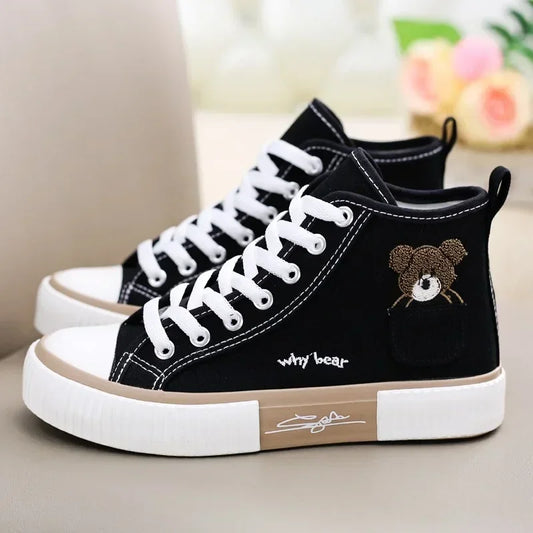 Women Breathable Sneakers Brand Sport  Woman Casual Vulcanized Shoe Flats High Top Zapatos Mujer Cute Canvas Shoes