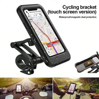 Universal Waterproof Bicycle Phone Holder Motorcycle Mount 360 Swivel Adjustable Magnetic Stand For Mobile Phone GPS Navigation