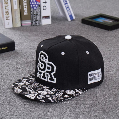 2024 NEW fashion embroidery letter SR baseball cap hip hop hat men and women outdoor sports and leisure flat shade snapback cap