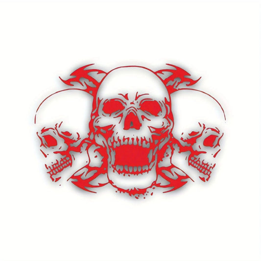 4PCS/SET Trendy Skull Trio Sticker, Eye - catching Gothic Design for Vehicle & Gadget Customization