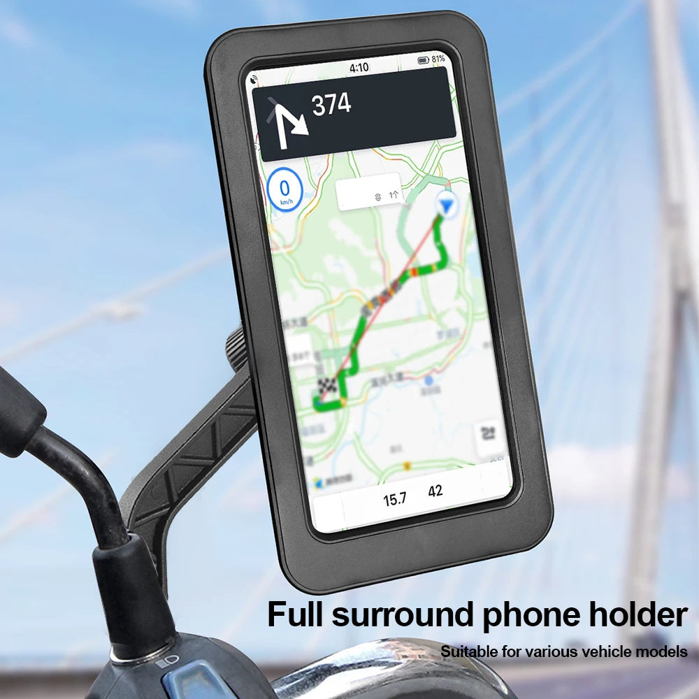 Motorcycle Bike Mobile Phone Holder Support Bicycle GPS Swivel Adjustable Touch Screen Rearview Mirror Cellphone Holder