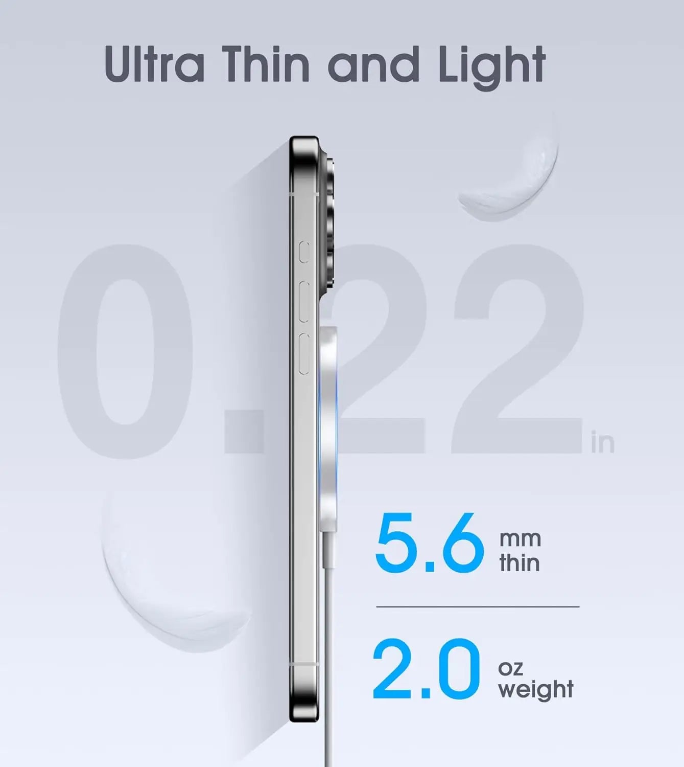 2-Pack Magnetic Wireless Charger for iPhone 17/16/15/14/13/12 Series, Fast Charging Pad with Strong Magnet, Silver