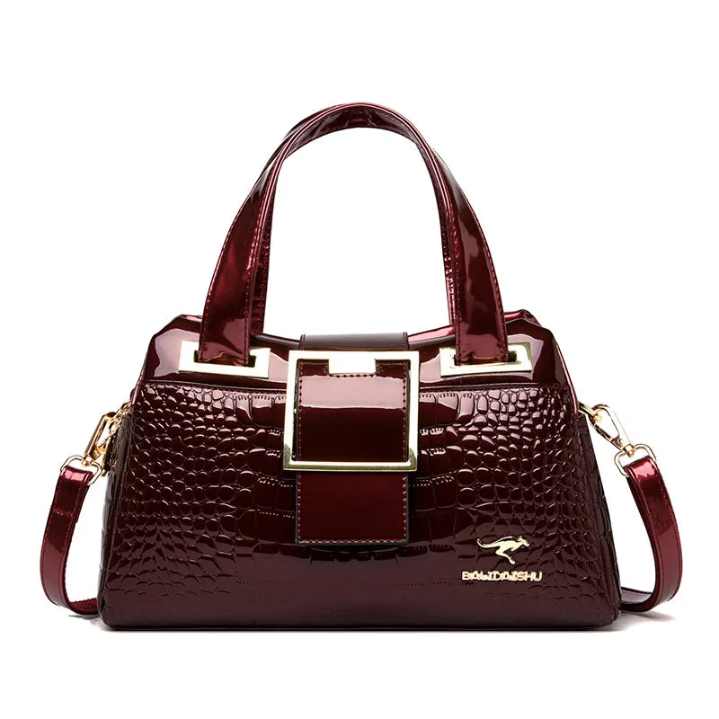 Women's Bag New Style Middle-aged Women's Bag Simple Trendy Single Shoulder Crossbody Bag Fashionable Elegant Handheld Mom Bag