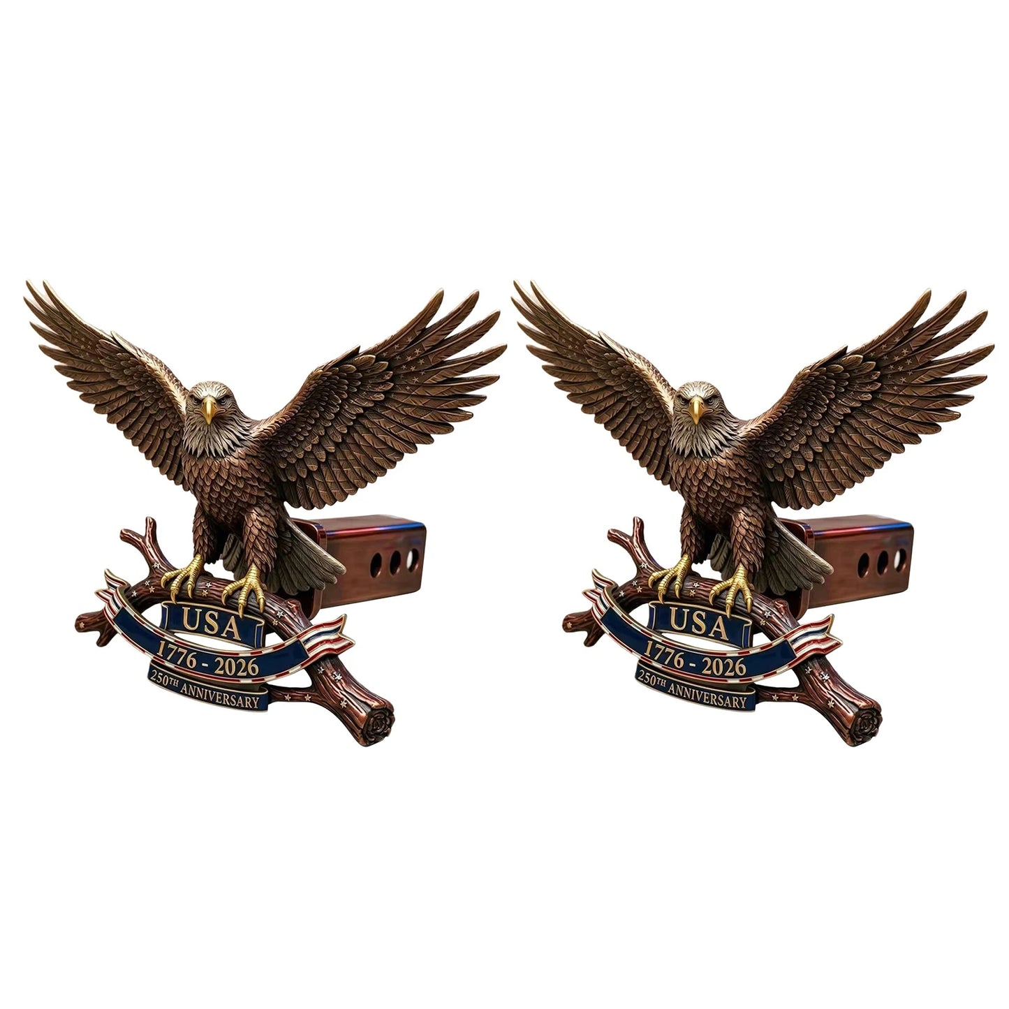 Patriotic Bald Eagle Hitch Cover USA 250th Anniversary Hitch Cover for Most Pickup Trucks SUVs and Campervans Vehicle Decoration