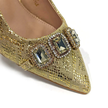2024 Rhinestone Pointed-Toe High Heels Shoes and Bags Set for Women Wedding and Party Elegant Luxury Fashion in Wine Color