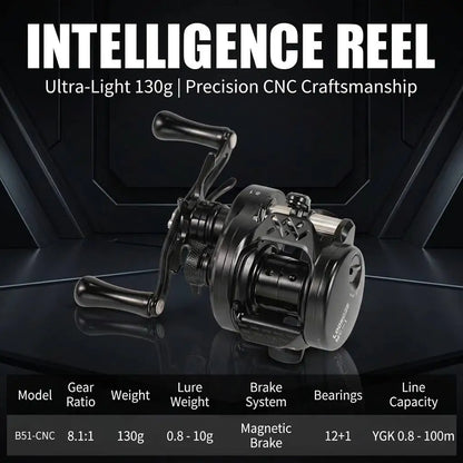 Takizawa Longze B51mc BFS Baitcasting Reel Ultralight Magnetic Drum Reel Full Metal Cnc Micro Object Baitcaster Fishing Reel Gea
