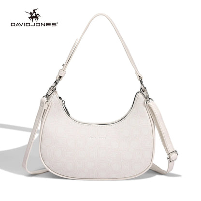 David Jones Multifunctional Women's Leather Underarm Bag Autumn Summer Trendy Crescent Bag Fashion Luxury Vintage Shoulder Bag