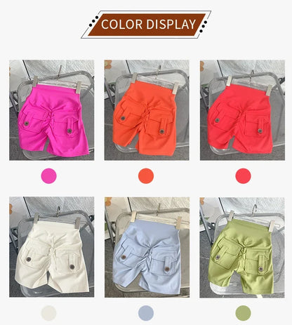 Women Yoga Shorts High Waist Workout Shorts Fitness Yoga Lift Butt Fitness Ladies Yoga Gym Running Short Pants Sportswear