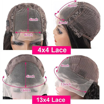 Short Bob Glueless Wigs Deep Wave Glueless Human Hair Ready To Wear 180% Pre Cut Lace 4x4 13x4 Culry Lace Front Human Hair Black