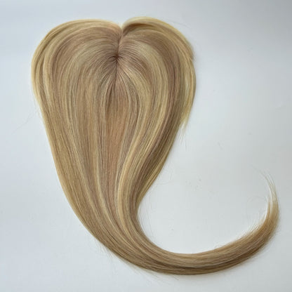 Lace Front Topper For Women Human Hair With Pre-Cut Bangs & Middle Part | 10x12cm 12inch Easy To Wear Wig