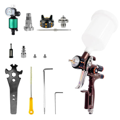 Original PORPHIS PRD-717 VS Split-Nozzle Airbrush Paint Spray Gun Automotive Professional Power Tools For clear coat Car Paint