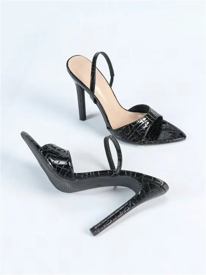 Liyke Sexy Slingback Sandals Women 2025 Summer Fashion Open Toe Slip On Back Strap Designer High Heels Party Dress Shoes Size 43