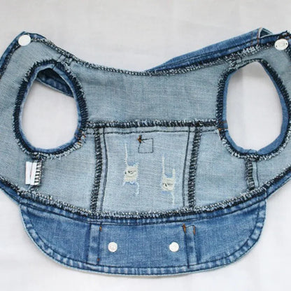 Cool Dog Jeans Jacket for Small Medium Dogs, Fashion Puppy Clothes for Chihuahua Yorkie Poodle Apparel