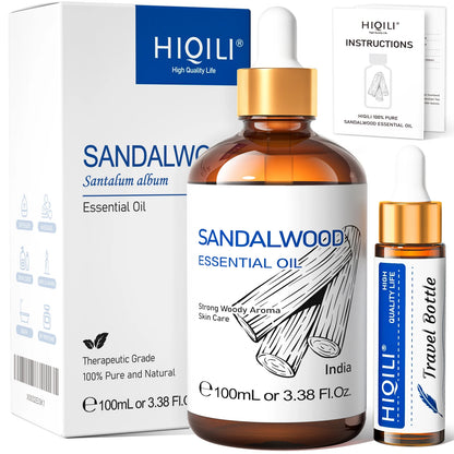 HIQILI Essential Oil Rose Geranium Lavanda Citronela Tea Tree vanille Body Oil Face Skin Care Massage 100ML/3.38fl.oz