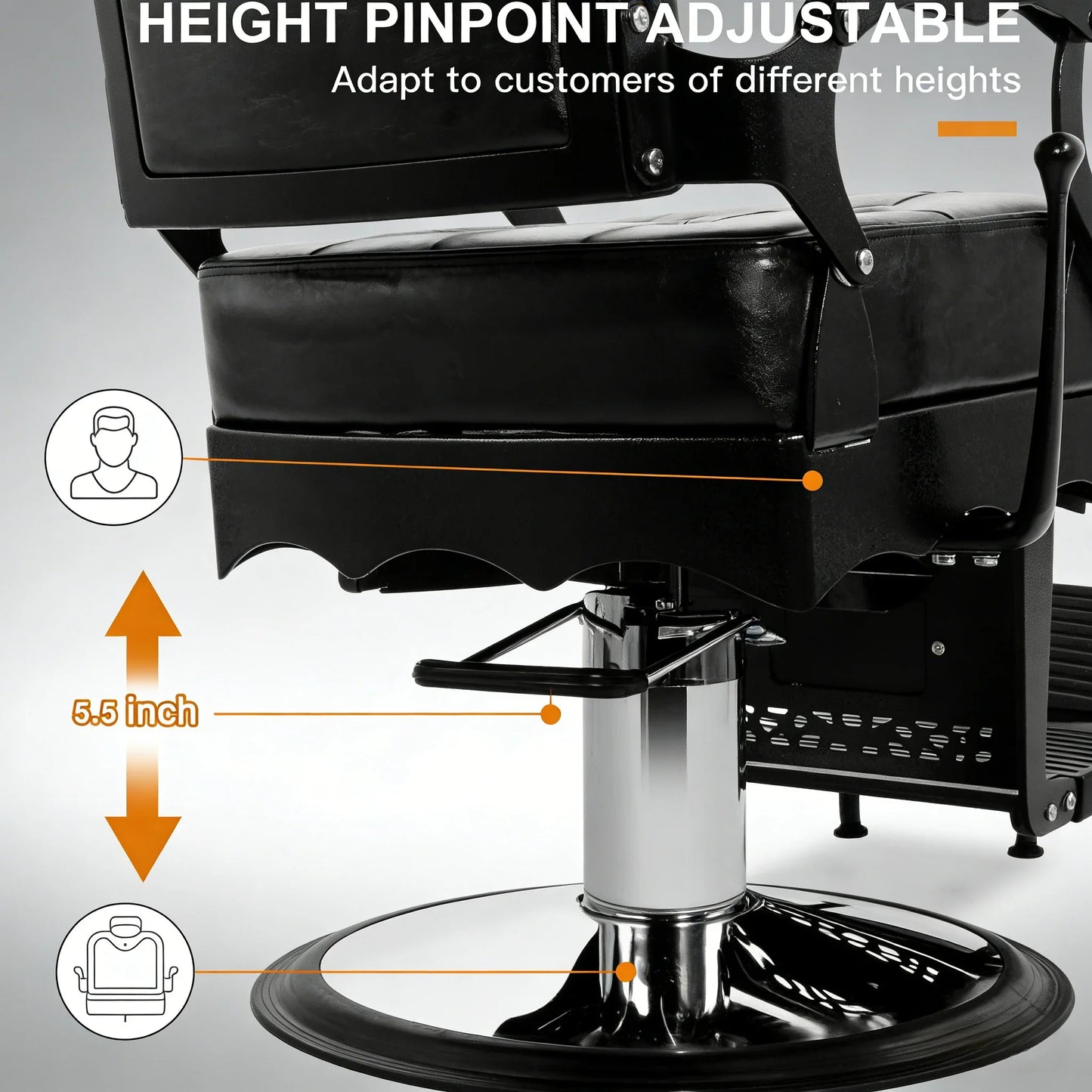 Artist Hand Barber Chair, Hair Salon Chair, Heavy Duty Barber Chair for Barbershop, Tattoo Massage, Beauty Spa,Customized