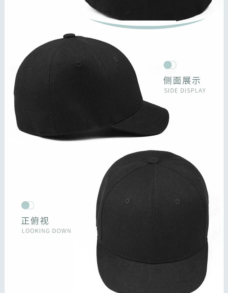 Short Brim Baseball Cap Small Head Women Flat Bill Sport Sun Hat Men Oversize Large Snapback Cap 52-54cm 55-57cm 58-60cm 61-63cm