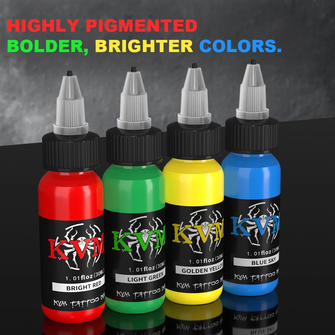 KVM 1oz (30ml) 7/14 Colors Professional Tattoo ink for Body Art Natural Plant Micro Pigment Permanent Tattoo Ink For Body Paint