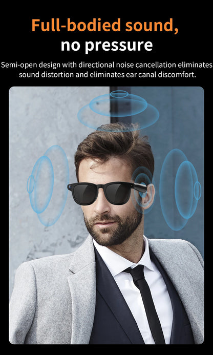 V3 AI Smart Glasses with ChatGPT, 8MP Camera Video Recording, Bluetooth Calls, Voice Wake, Music Playback Sunglasses