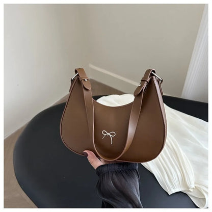 Bowknot Armpit Bag Korean Underarm Bag Luxury PU Leather Y2K Handbag Girls Shoulder Bag