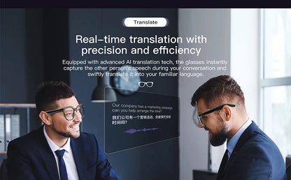 Amovan 2026 Smart Glasses AI 4K UHD 8MP 800W Camera Video Call Translation Voice Assistant Music Smart Glasses Detachable Lens