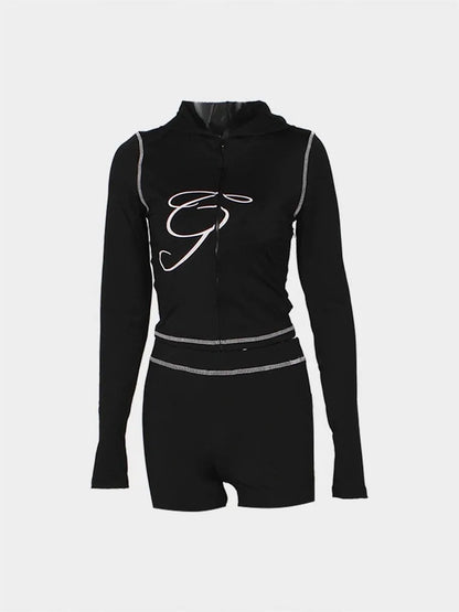2025 Spring Fashion New Casual Women's Sets Long Sleeve Zipper Hoodie Tops and Pants Streetwear White Two 2 Piece Set Outfits