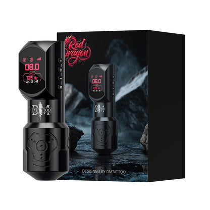 DM New Red-Dragon Wireless Tattoo Machine LED LargeScreen Customized Motor Wireless Tattoo Power Tattoo Gun For Permanent Makeup
