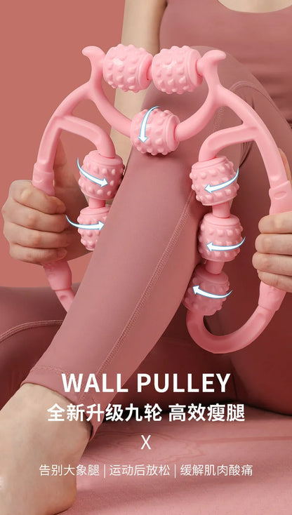 9-Wheel Leg Massager Roller Calf Muscle Relaxation Leg Beauty Device Massage Slimming Leg Ring Leg Clamp Sports Fitness Leg Clamp