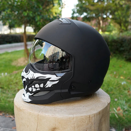 Scorpion Retro Motorcycle Helmet Removable Front Module Transparent Lens M L XL XXL Sizes Available for Motorbike Safety Gear