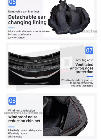 LVS motorcycle helmet men's and women's full face helmet double lens racing helmet DOT certification casco moto