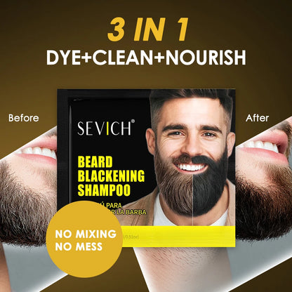 5PCS Natural Beard Hair Dye Shampoo Portable 5 Minute Instant Blackening Color Tint Cream Moustache Shampoo For Men Dropshipping