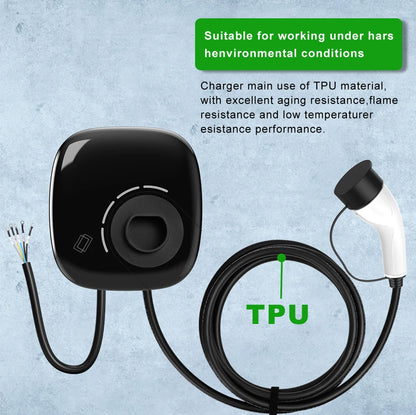 ADPOW 3Phase Type2 EV Charger Station 5M Cable 11kW / 22kW EVSE Charging Wallbox With APP Control Adjust Current Set Delay Time