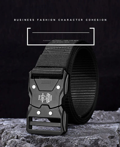 Genuine Tactical Belt Black Quick Release Outdoor Men's Belt Buckle Quick Release Elastic Belt Sport Nylon Braided Belts for Men
