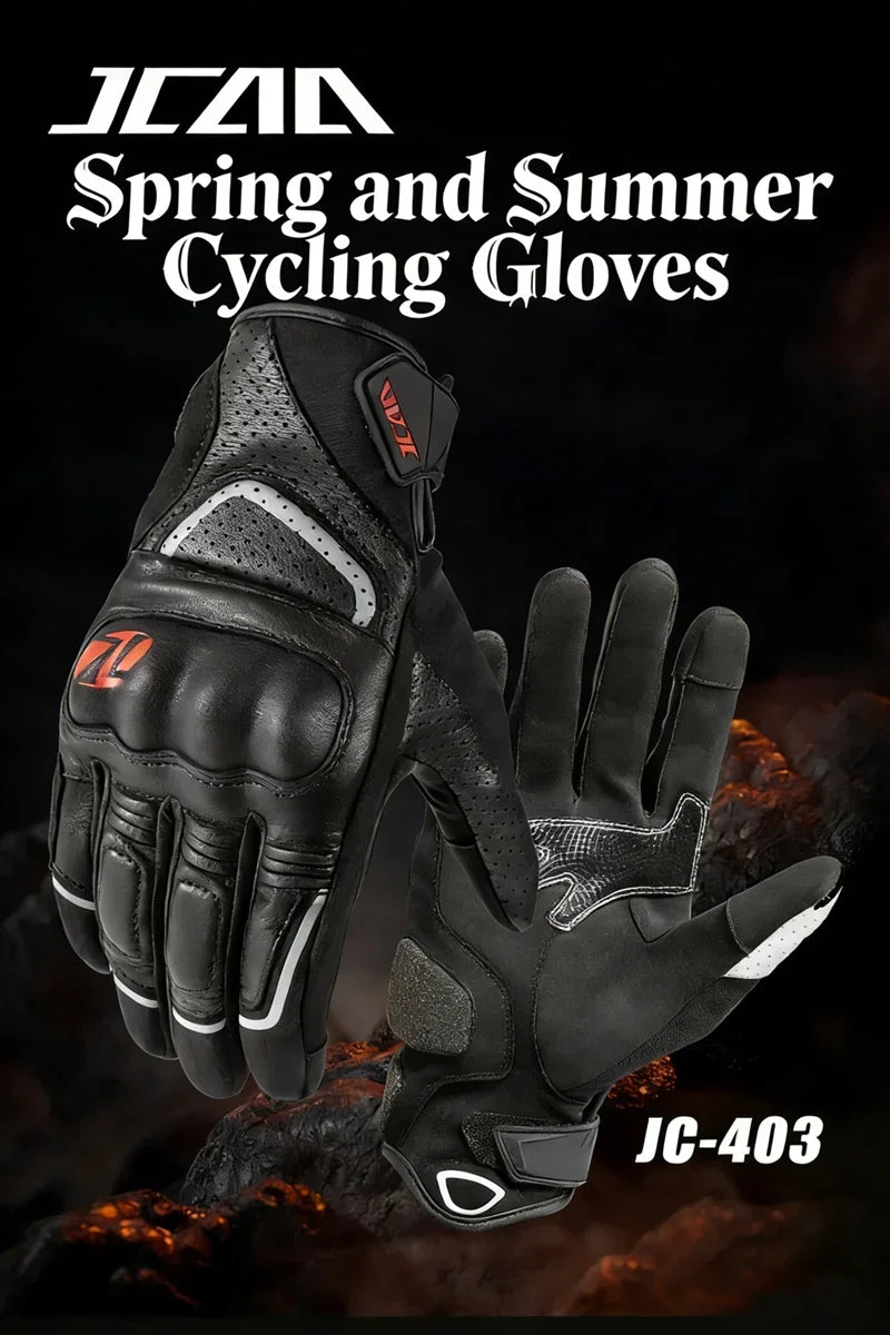 Unisex Goatskin Leather Riding Sports Biker Motorcycle Gloves Knuckle Mitten Men's Motocross Glove motogp Accessories for Summer