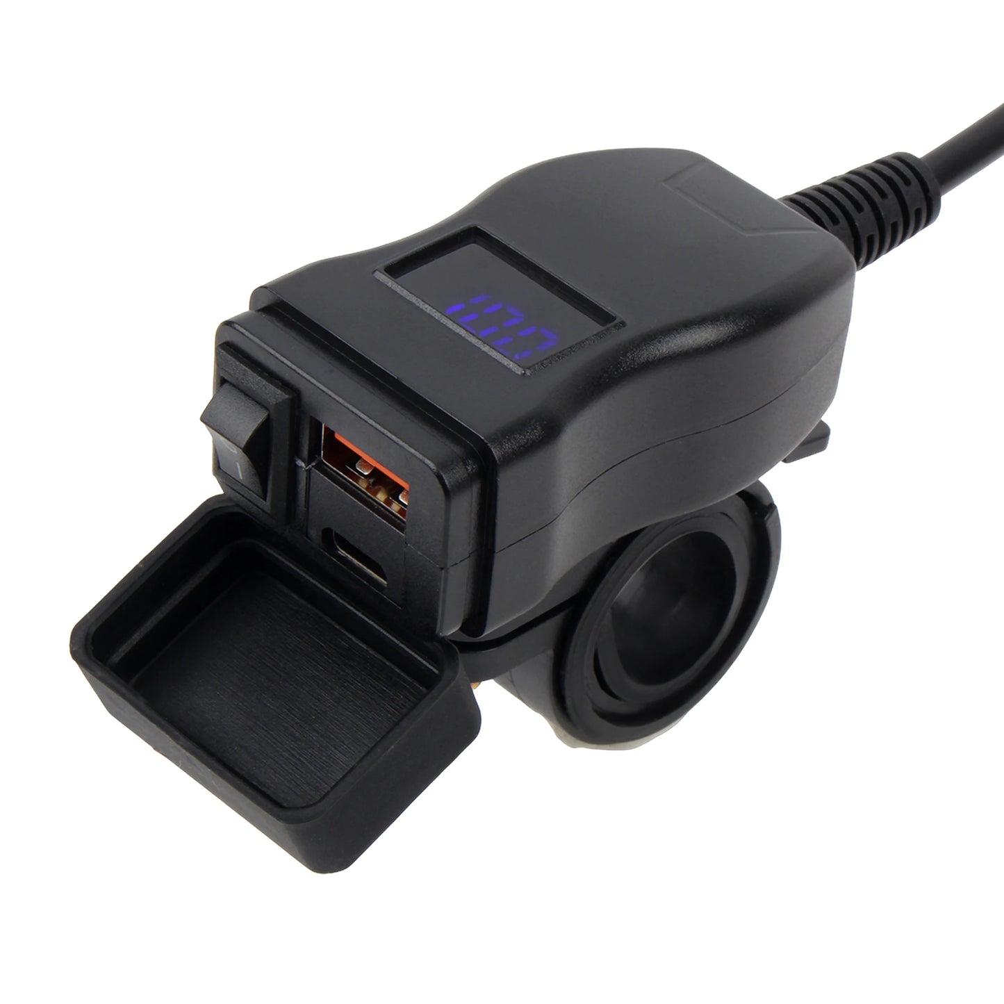 PD QC3.0 Motorcycle USB Fast Charger 12V Power Supply Adapter 60W Handlebar USB Type C Socket with Switch Voltmeter Waterproof