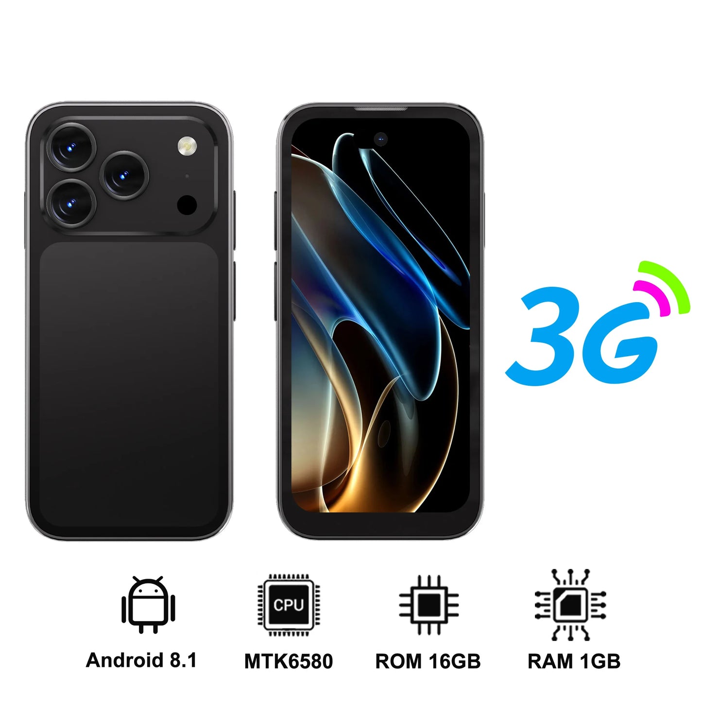 SERVO 17 PRO MAX mini Smartphone 3.75" Fullview Display 3G WCDMA Dual SIM Card GPS Face Unlock Android Small Smart Mobile Phones