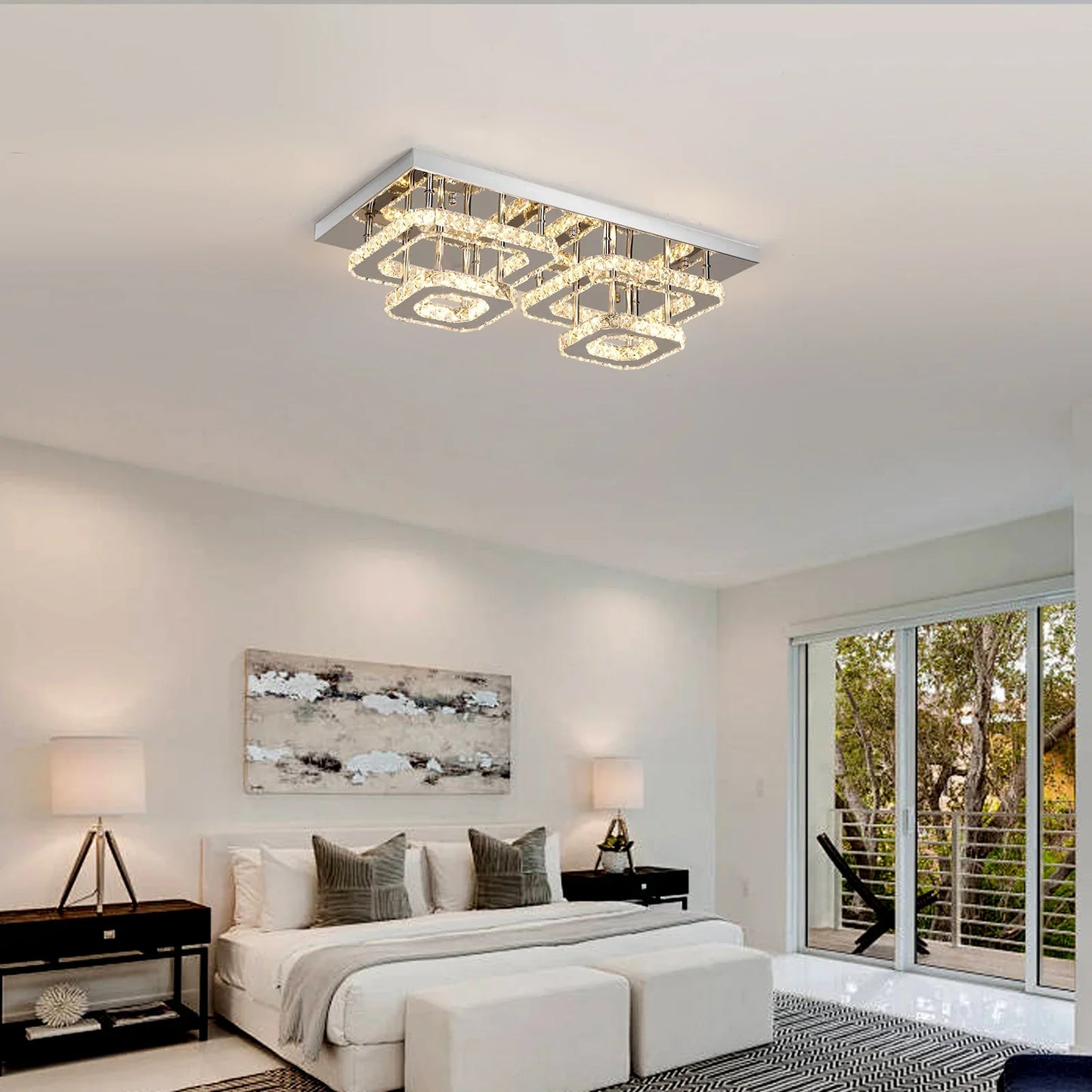 Crystal Ceiling Light Modern Crystal Led Chandelier Luxury Pendant Lighting  Home Decor Lamp Living Room Indoor Fixture Bedroom