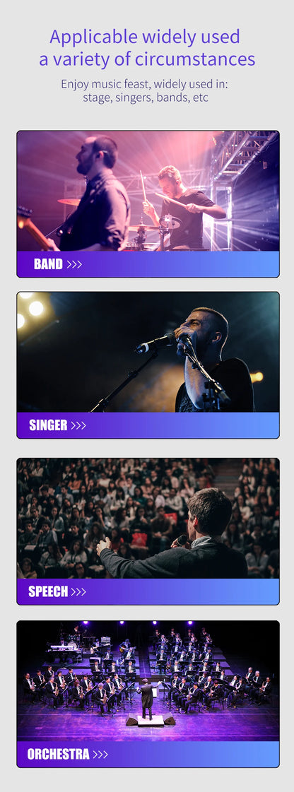 Professional wireless microphone high-frequency, handheld karaoke lavalier microphone, 8-channel stage performance
