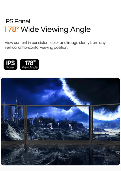 JSHIX 11.6 14 15.6 Inch Portable Monitor 1080P Full HD IPS Second Monitor for Gaming Laptop Phone Switch Xbox Sub Display Screen