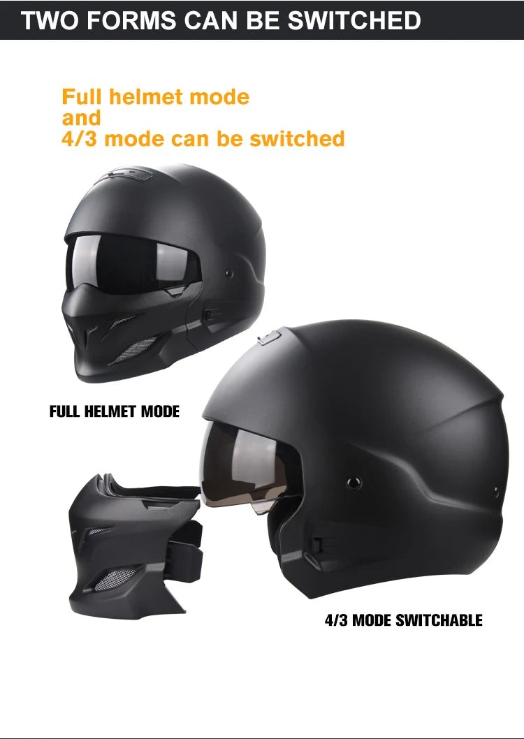 New Scorpion Retro Motorcycle Cascos Moto Locomotive Personality Multi-purpose Combination Helmet  Detachable Multi-purpose