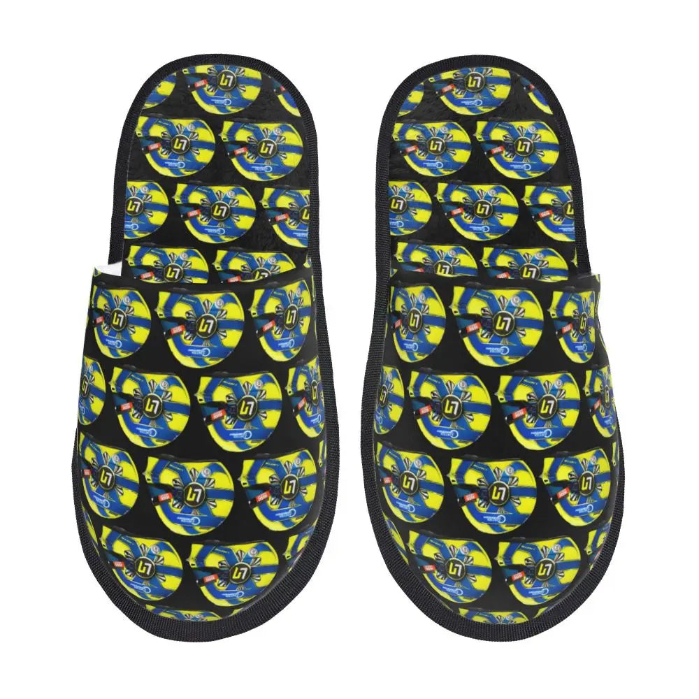 Custom British Lando Norris Racing Driver Guest Slippers for Spa Women House Slipper