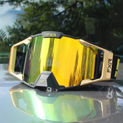 FXR Motorcycle Glasses Double Layer Anti Fog Lens Motocross Goggles Dirt Bike ATV Ski Goggles Moto Outdoor Cycling Sunglasses