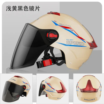 Summer Sun Protection Motocycle Helmet Universal Safety Half Helmet Windproof  Rainproof Electric Bicycle Comfortable