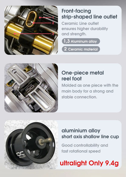 SEASIR DC Alloy ALL-metal Round reel DC Drum Digital Control Ultralight 166g Saltwater Metal Guide Baitcast Fishing Reel