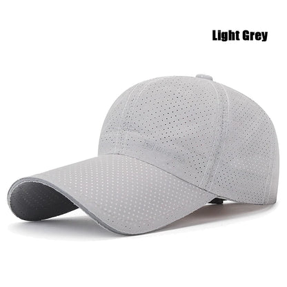 Extended Brim Summer Breathable Perforated Quick-Drying Adjustable Baseball Cap Sun Hat Trucker Caps Dad Hats