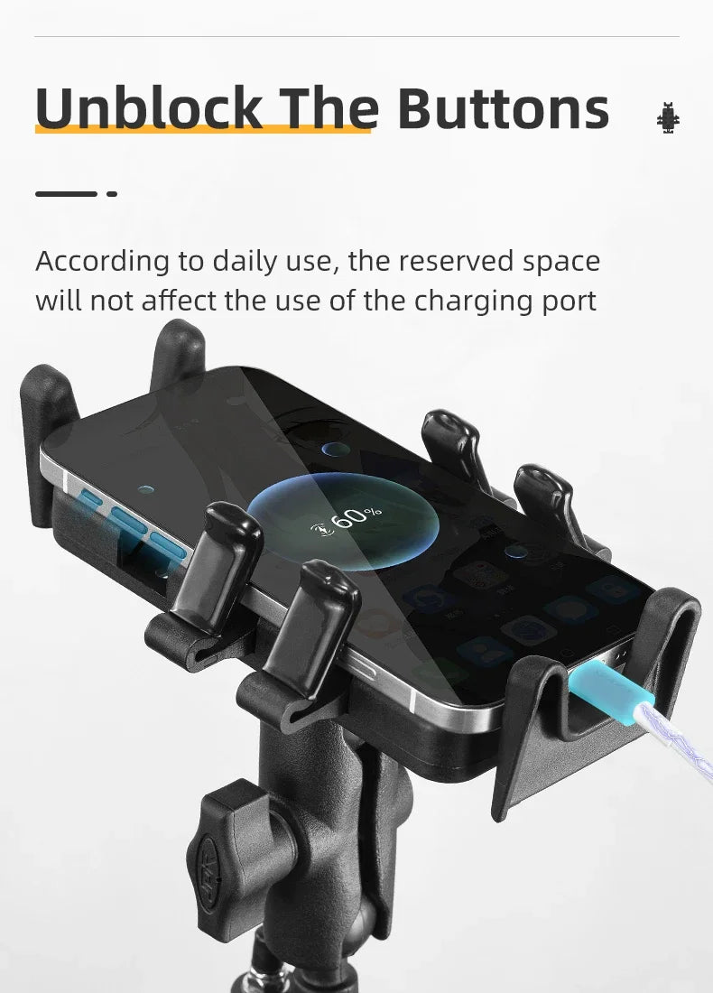 ROCKBROS Motorcycle Bike Phone Holder Adjustable with Shock Absorber Module Nonslip Bike Phone Stand