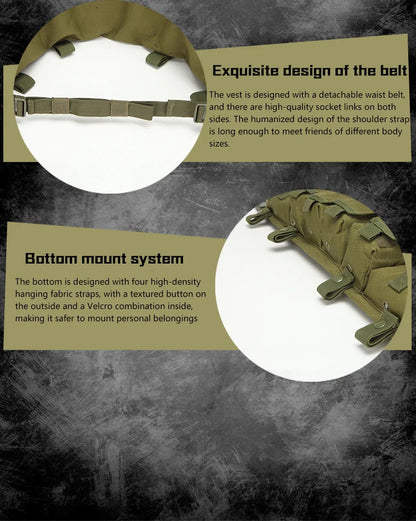 Tactical Vest MOLLE CS Training Equipment Hunting Chest Vest Security Quick Release AK Belly Pocket Vest Hunting Equipment